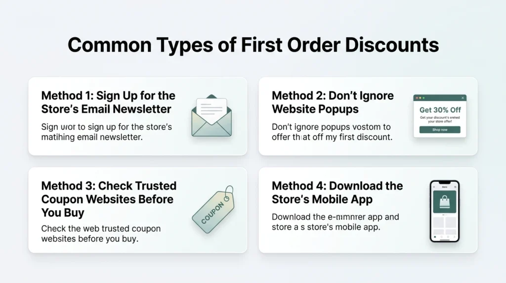 Common Types of First Order Discounts