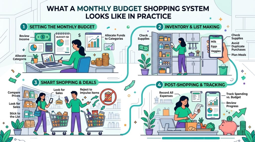 What a Monthly Budget Shopping System Looks Like in Practice