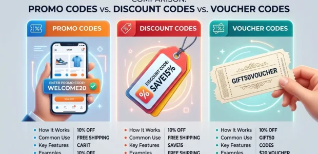 Promo Codes vs Discount Codes vs Voucher Codes