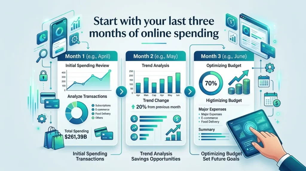 Start with your last three months of online spending