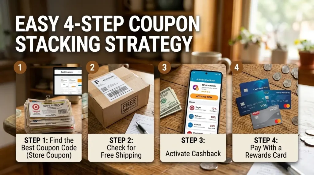 The Easy 4-Step Coupon Stacking Strategy